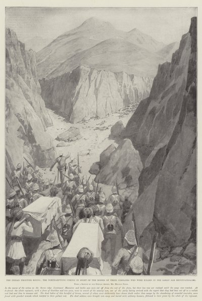 The Indian Frontier Rising, the Northamptons Coming in Sight of the Bodies of Their Comrades Who Were Killed in the Saran Sar Reconnaissance by Amedee Forestier